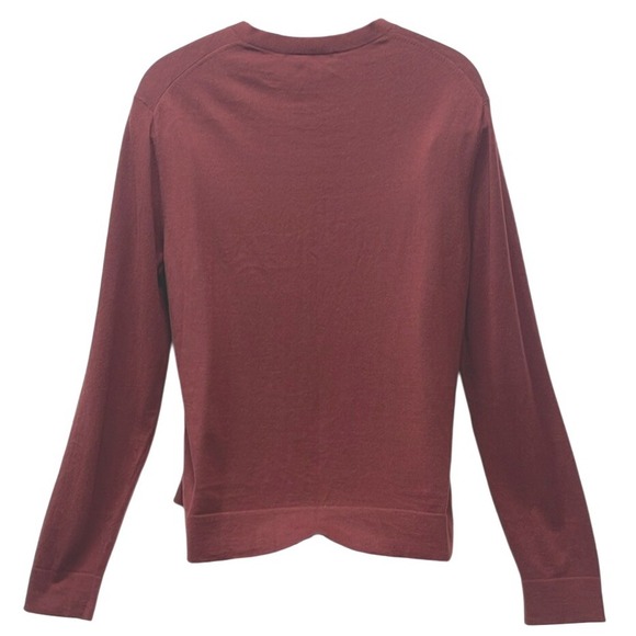 Theory Men's Burgundy V-Neck Long Sleeve Sweater Knit Top XL - Picture 3 of 5